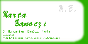 marta banoczi business card